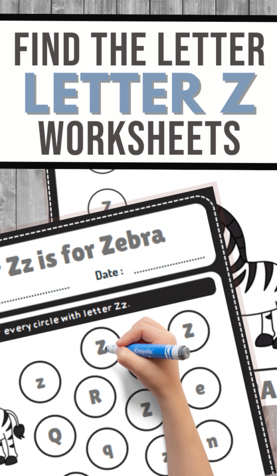 Find the Letter Z is for Zebra Worksheet Set - 3 Boys and a Dog