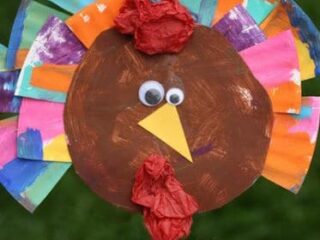 Image for Painted Paper Plate Turkey Craft