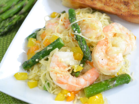 Image for 15 Minute Shrimp & Asparagus Pasta