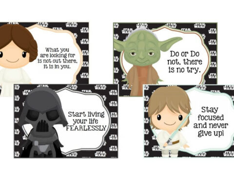 Image for Printable Star Wars Lunch Notes