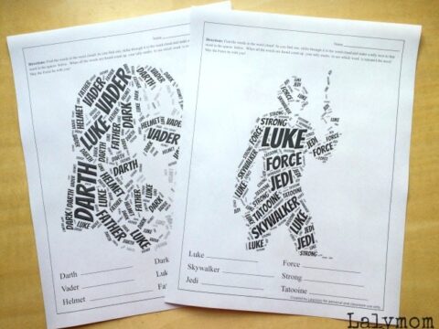 Image for Star Wars Printable Word Cloud Worksheets