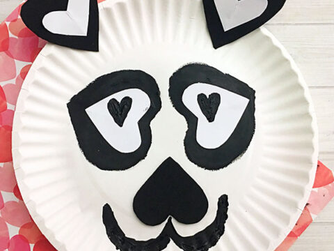 Image for Paper Plate Panda Craft with Heart Shapes