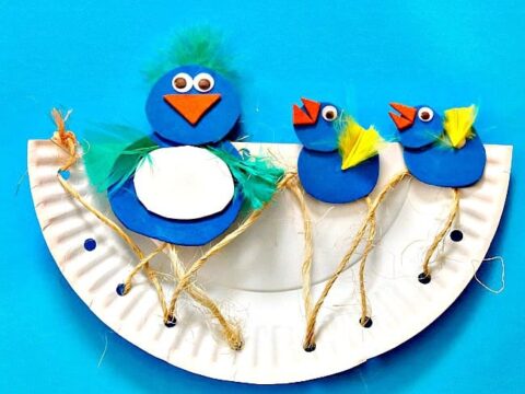 Image for Momma & Baby Birds in a Nest Paper Plate Craft