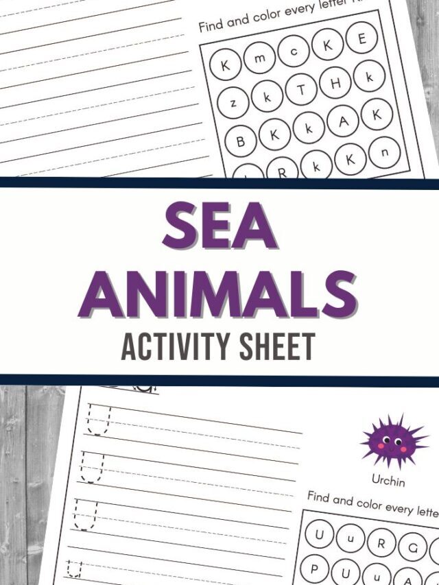 Sea Animals Alphabet Worksheets Set