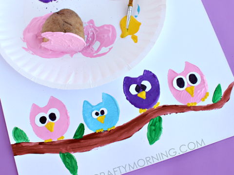 Image for Potato Print Owl Craft for Kids