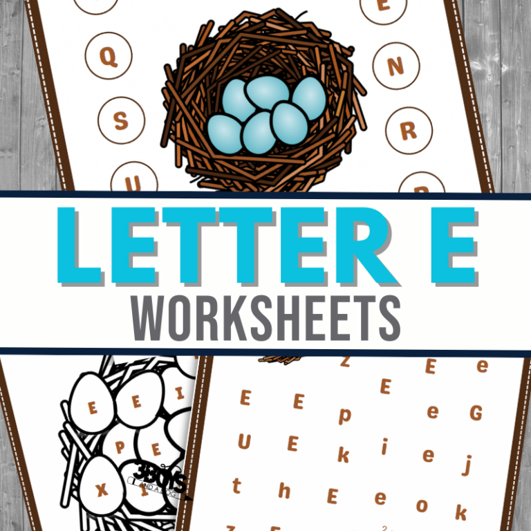 Find the Letter E is for Eggs Worksheet