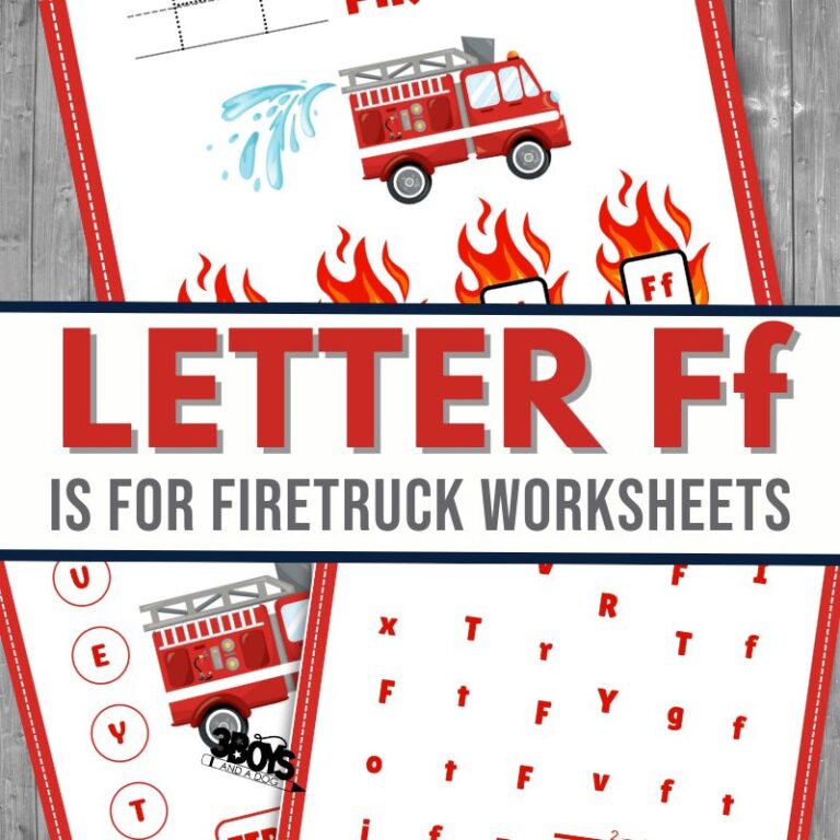 Find the Letter F is for Firetruck Worksheet