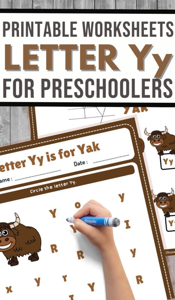 Find the Letter Y is for Yak Worksheet - 3 Boys and a Dog