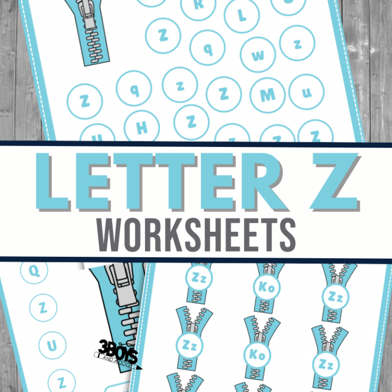 Find the Letter Z is for Zipper Worksheets
