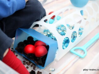 Image for Coal & Water Steam Engine Sensory Bin