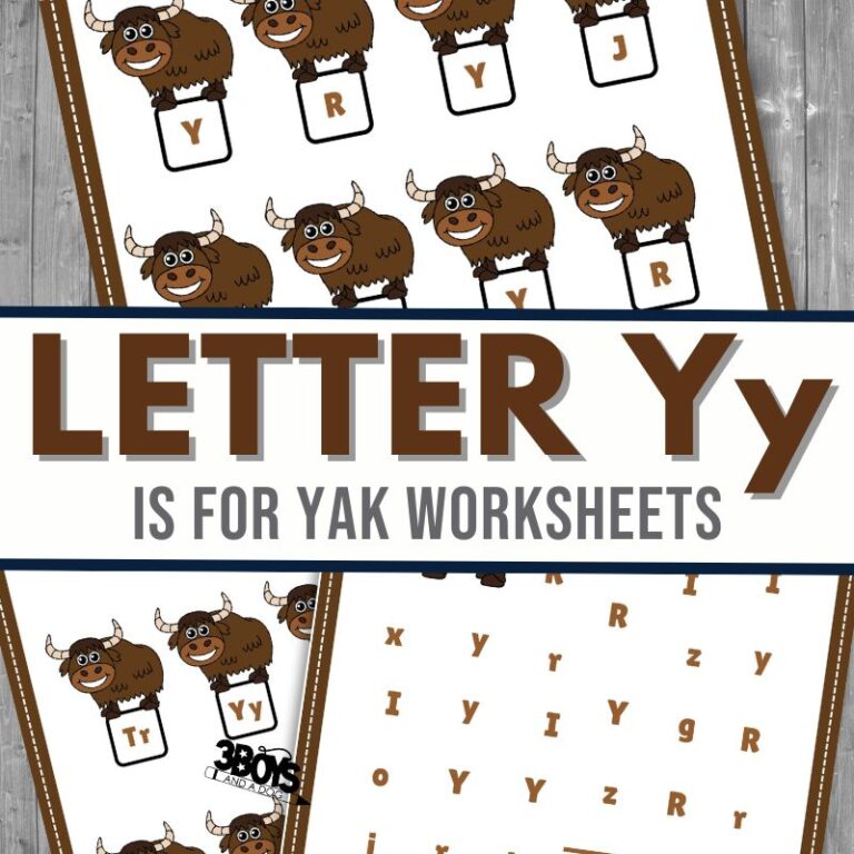 Find the Letter Y is for Yak Worksheet