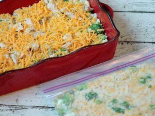 Image for Cheesy Broccoli Chicken & Rice Recipe Freezer Meal!