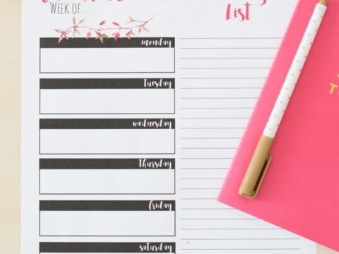 Image for Pretty Floral Meal Planning Printable
