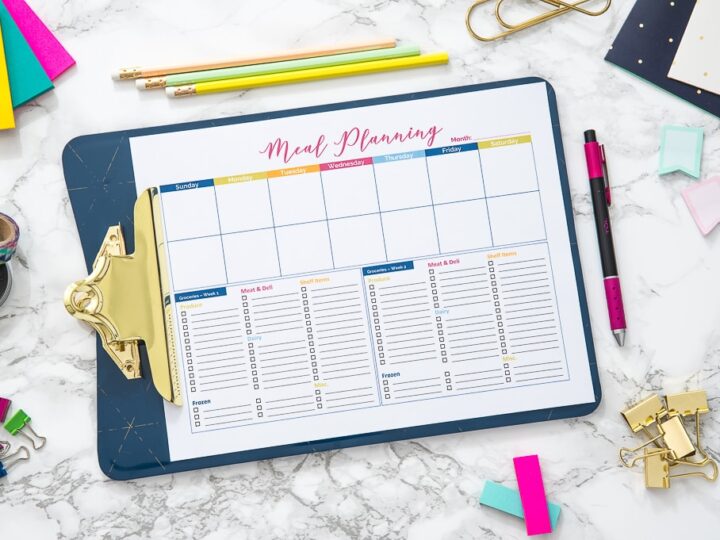 Image for Free Printable Family Meal Planning Calendar & Grocery List