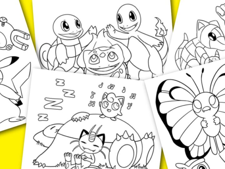 Image for Free Pokemon Coloring Pages with Video Drawing & Coloring Tutorial