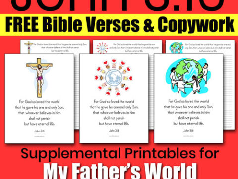 Image for FREE John 3:16 Bible Verse & Copywork Printables