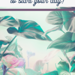 A vibrant display of colorful leaves and pink flowers embraces the text FAIRY GARDEN QUOTES to start your day! prominently at the top, with a charming little logo tucked in the bottom left corner.