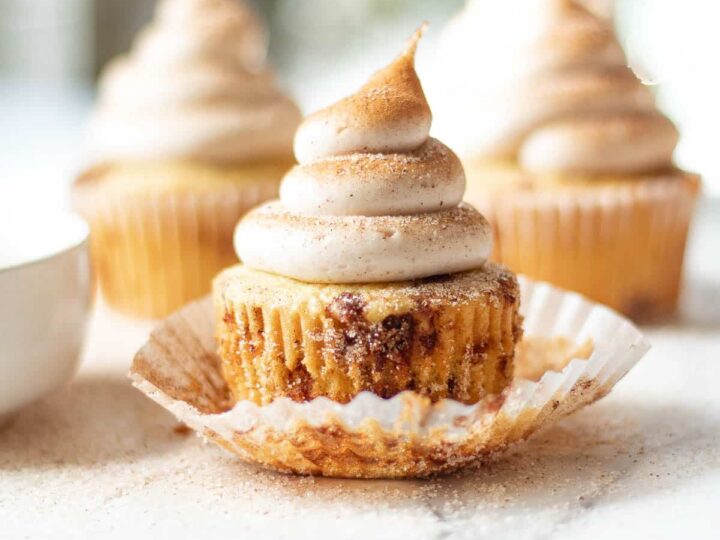 Image for Best Cinnamon Cupcakes Recipe + Cream Cheese Frosting
