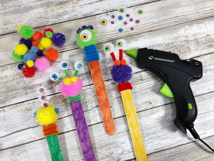 Image for Easy Popsicle Stick Monster Bookmark Halloween Craft 