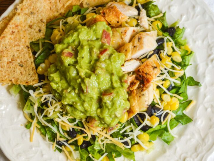 Image for Chipotle Spice Rubbed Grilled Chicken Salad with Guacamole, Corn & Black Beans