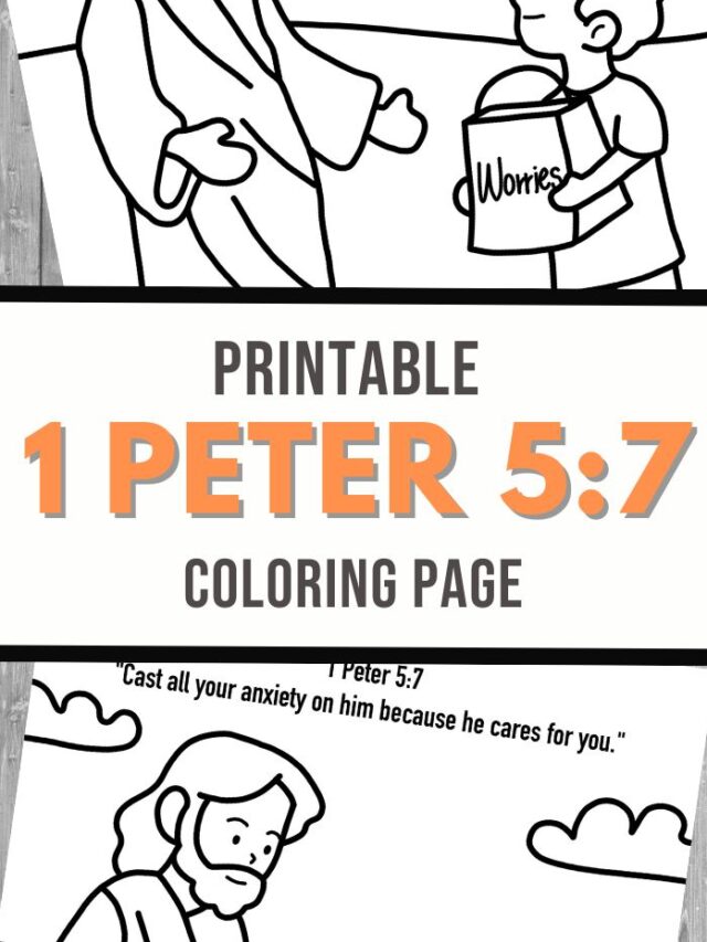 1 Peter 5:7 Coloring Page - 3 Boys and a Dog