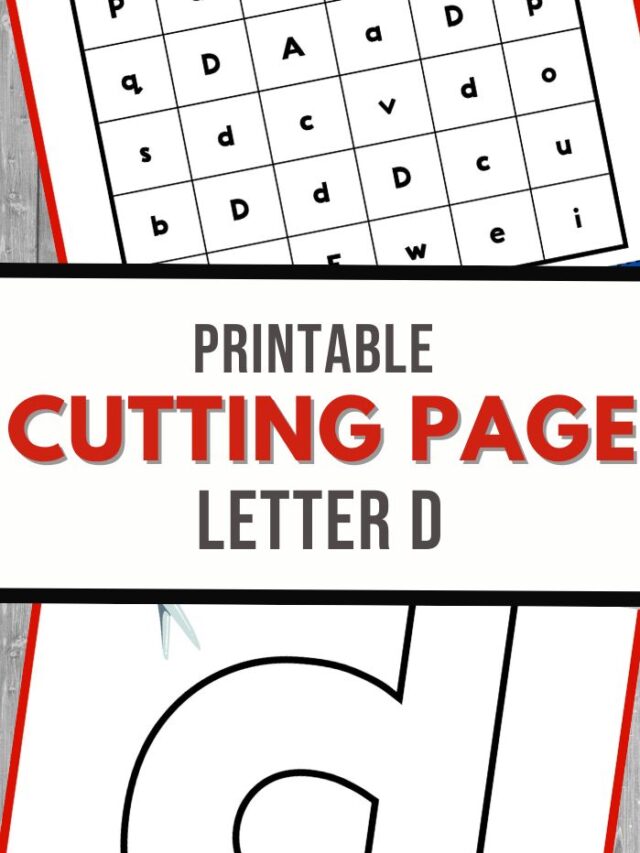 Explore our printable activity page that hones scissor skills with a vibrant grid of letters, spotlighting the letter D. Titled "Printable Cutting Page Letter D," this colorful design features striking red, black, and white elements, making learning both fun and engaging for kids.