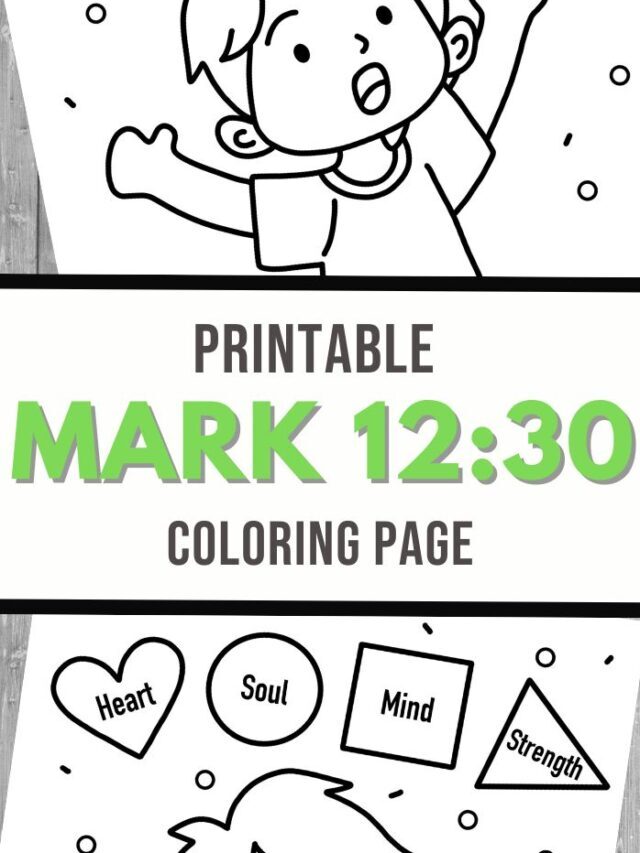 Mark 12:30 Coloring Page