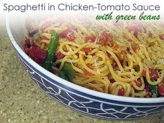 Image for Spaghetti in Chicken-Tomato Sauce with Green Beans