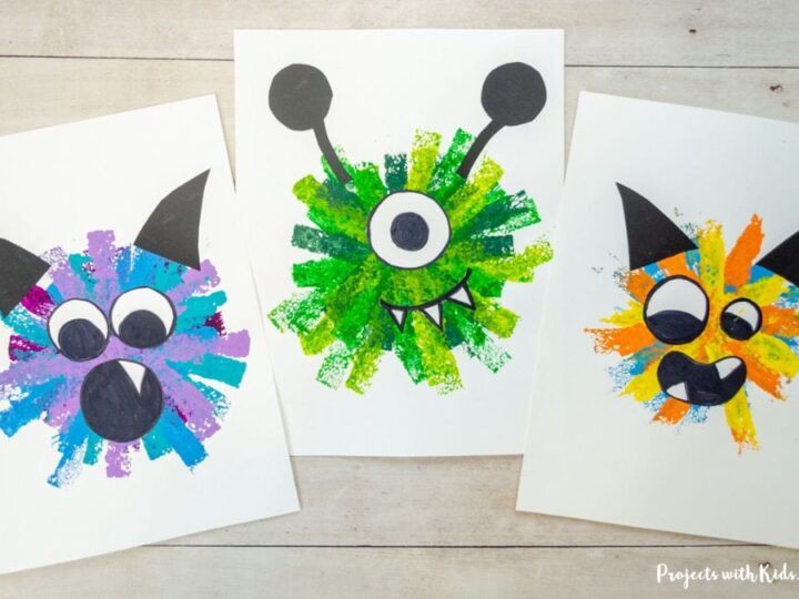 Image for Easy Sponge Painted Monster Craft Idea