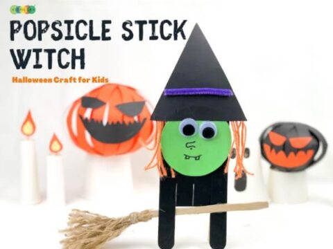 Image for Easy Popsicle Stick Witch 