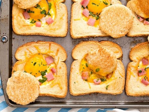 Image for Baked Eggs With Ham and Cheese