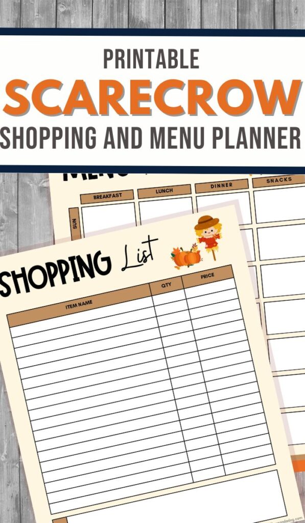 Scarecrow Menu and Shopping List - 3 Boys and a Dog