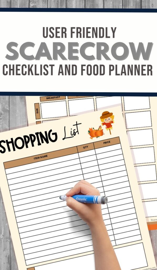 Scarecrow Menu and Shopping List - 3 Boys and a Dog