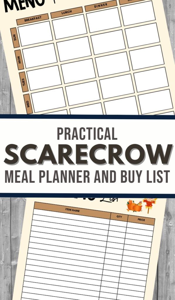 Scarecrow Menu and Shopping List - 3 Boys and a Dog