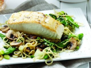 Image for Miso Halibut with Soba Noodle Stir-Fry
