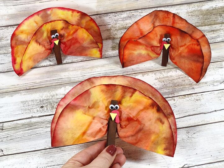 Image for Coffee Filter Turkeys Thanksgiving Craft for Kids