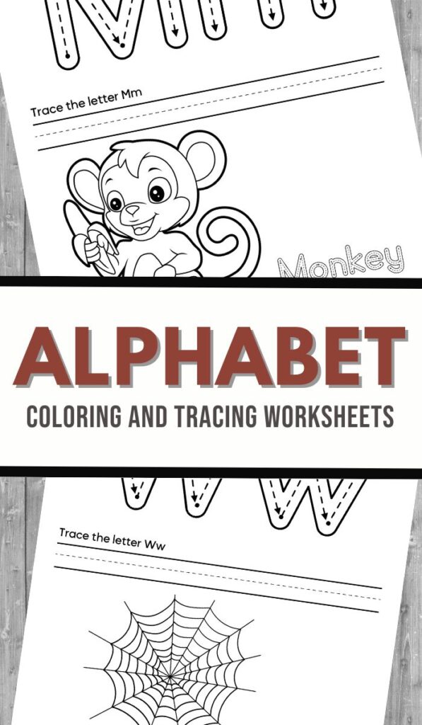 Alphabet Coloring and Tracing Sheets - 3 Boys and a Dog