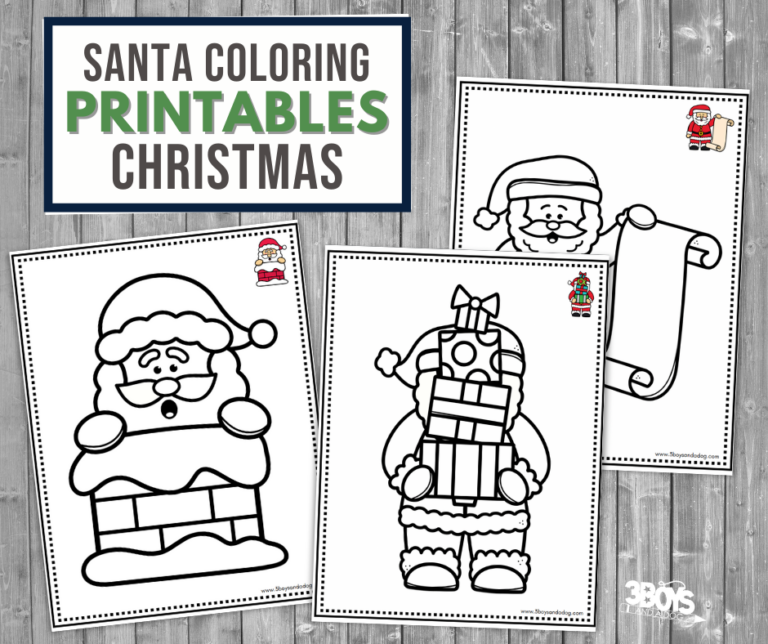Santa Coloring Pages - 3 Boys and a Dog