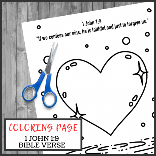 1 John 1:9 Bible Verse Coloring Page - 3 Boys and a Dog