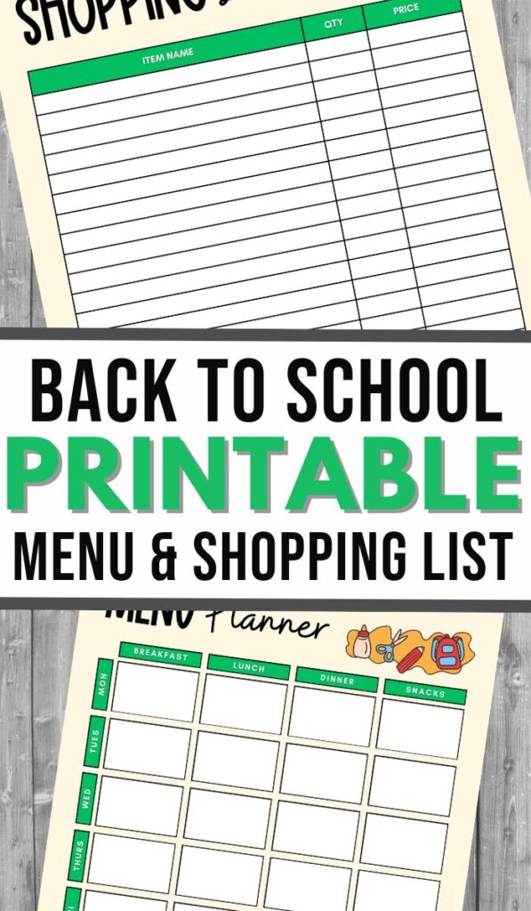 Back-to-School Menu and Shopping List - 3 Boys and a Dog