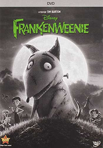Frankenweenie cover art, an animated Halloween movie for kids