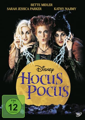 Hocus Pocus cover art, a classic family Halloween movie