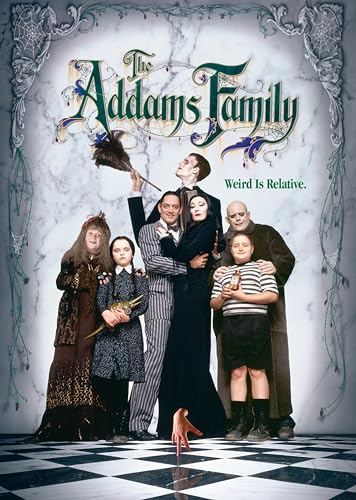The Addams Family cover art, a classic family Halloween movie