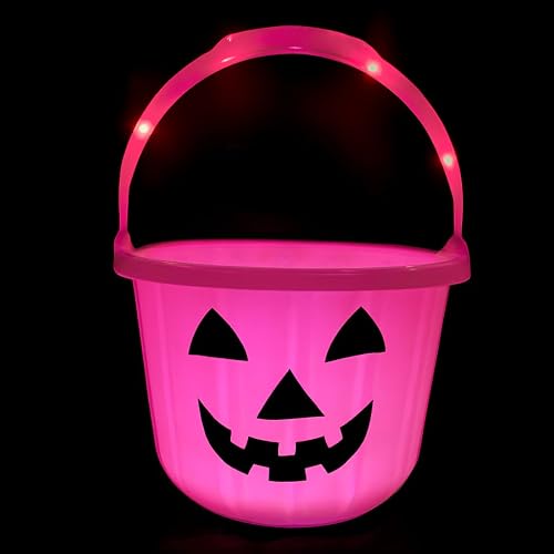 Pink Light Up Pumpkin Bucket