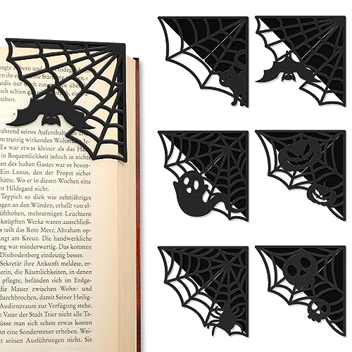 Halloween Metal Bookmarks, Spider Web and Pumpkin Set