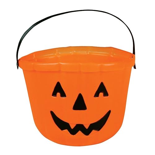 Orange Plastic Jack-o-Lantern Pail
