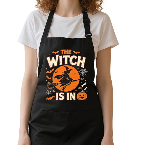 The Witch Is In Halloween Apron