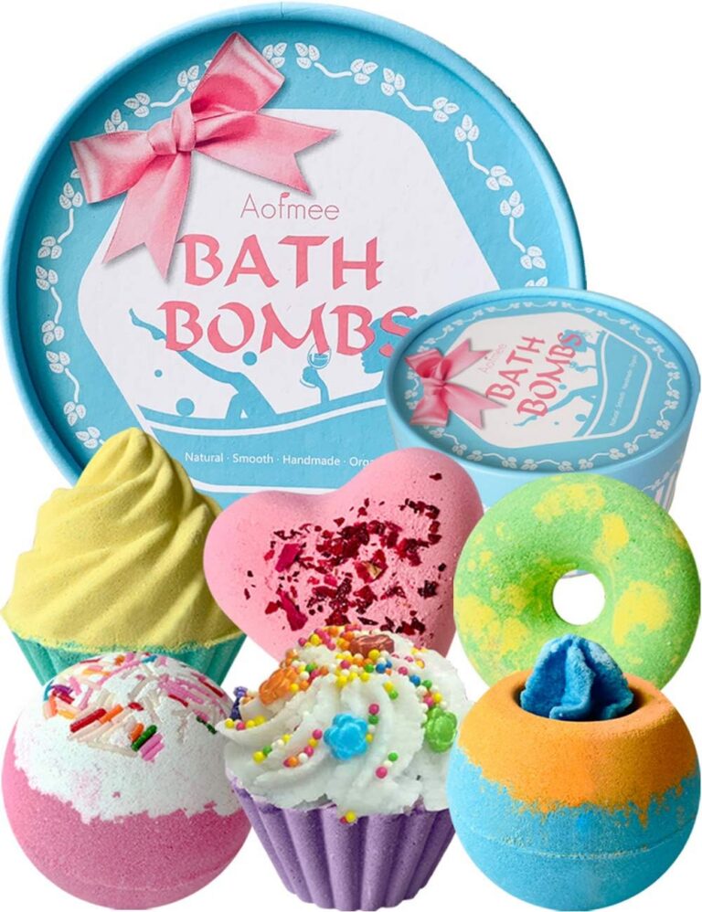 Six bath bombs in a gift box