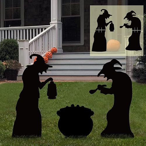 Large Black Witch Yard Silhouettes, 2 Pack