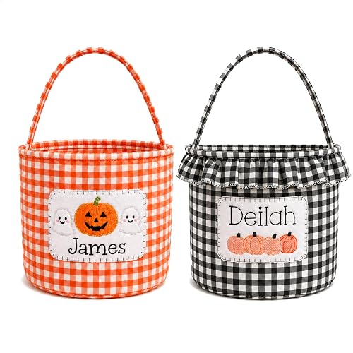 Personalized Halloween Basket, Gingham